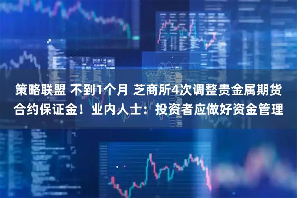 策略联盟 不到1个月 芝商所4次调整贵金属期货合约保证金！业内人士：投资者应做好资金管理